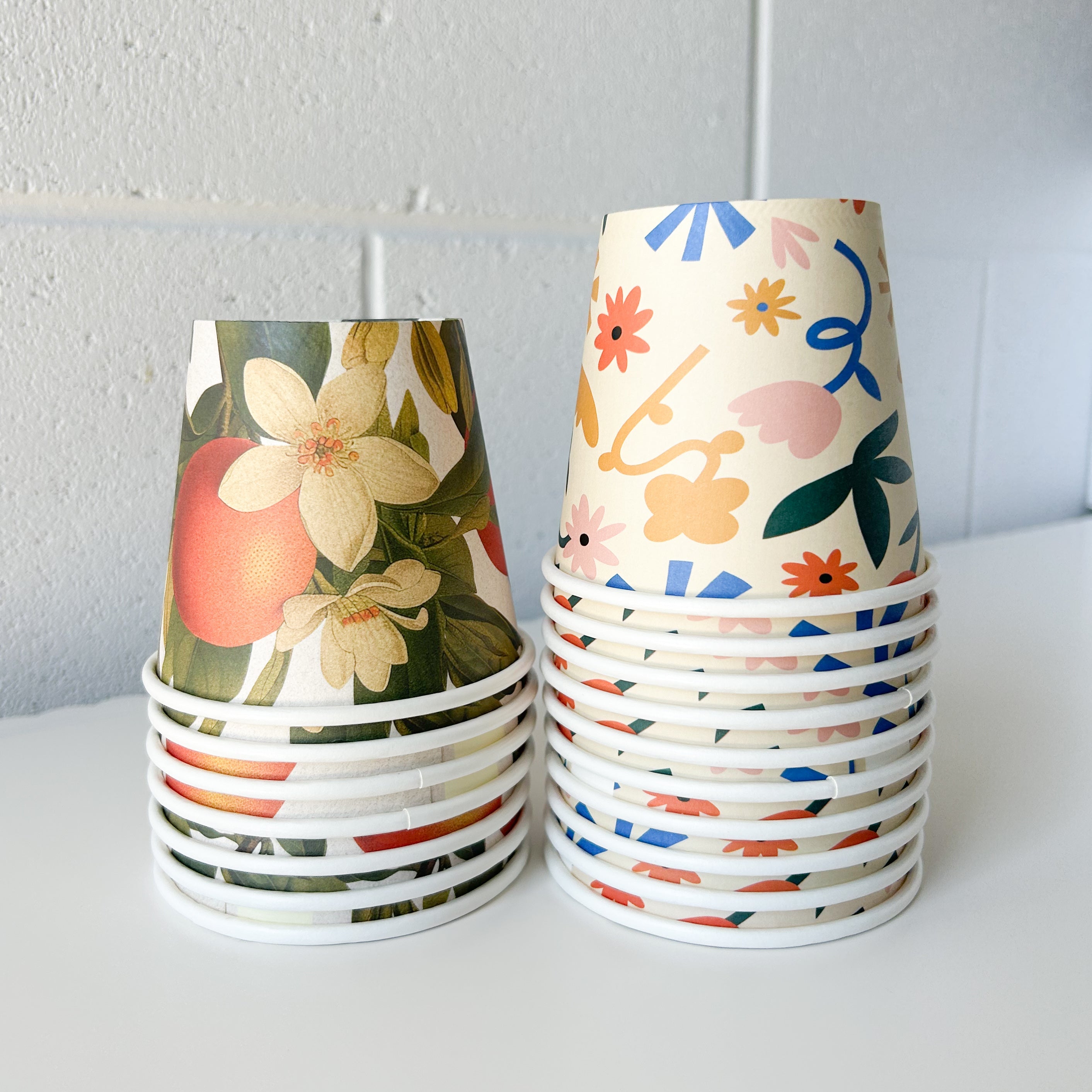 Creative Cafe Co 8oz printed pattern home compostable coffee cup disposable