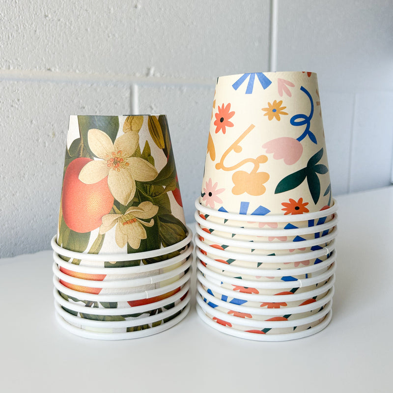 Creative Cafe Co 8oz printed pattern home compostable coffee cup disposable