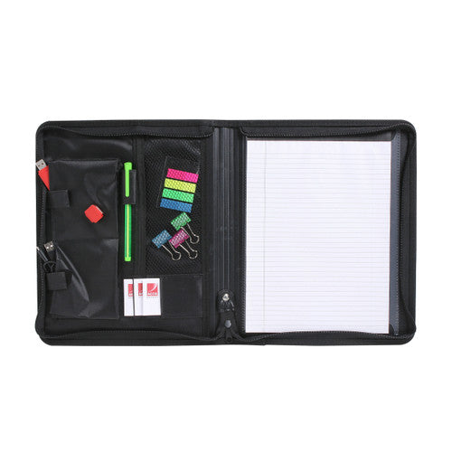 Marbig Conference Folio with Zip Black