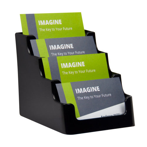 Deflecto Recycled Business Card Holder 4 Tier Landscape