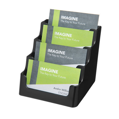 Deflecto Recycled Business Card Holder 4 Tier Landscape