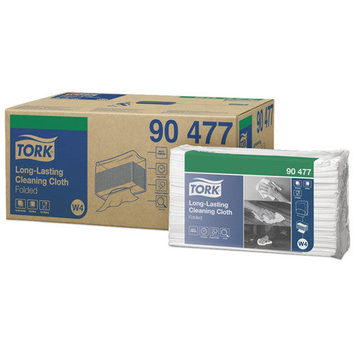 Tork Long Lasting Cleaning Cloth Folded 1 Ply W4 White Carton of 5