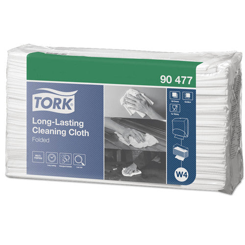 Tork Long Lasting Cleaning Cloth Folded 1 Ply W4 White Carton of 5
