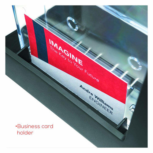 Deflecto 3 Pocket 3 Tier Curved Brochure Holder DL Black Clear