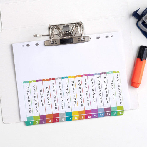 Avery Customisable Table of Contents Dividers 1-15 Tabs Landscape Portrait Ready Index 922006 L7411-15