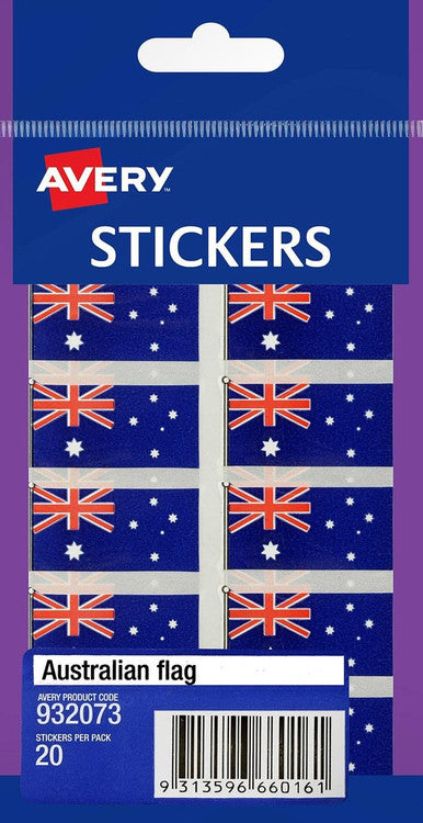 Avery Multi-Purpose Stickers Australian Flag 20 Pack