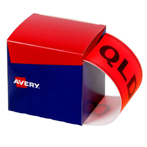 Avery QLD Fluoro Red Labels 500 Roll 100 x 150.4mm