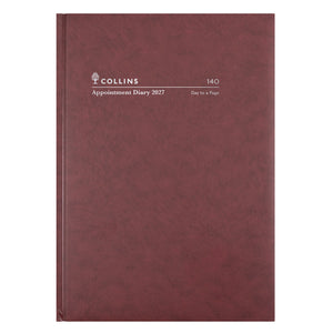 Collins A4 Appointment Day To Page Burgundy