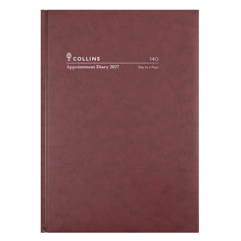 Collins A4 Appointment Day To Page Burgundy