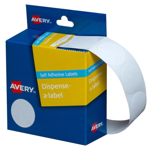Avery White Dispenser Labels Circle 24mm 550 Pack
