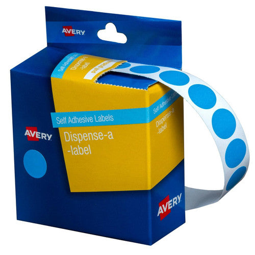 Avery Light Blue Circle Dispenser Labels 14mm Diameter 1050 Pack