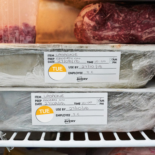 Avery Tuesday Day Labels 24mm Removable Yellow White 1000 Labels