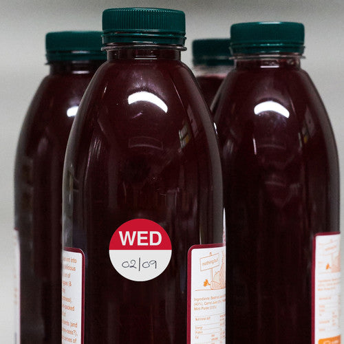 Avery Wednesday Day Labels 24mm Removable Red White 1000 Labels