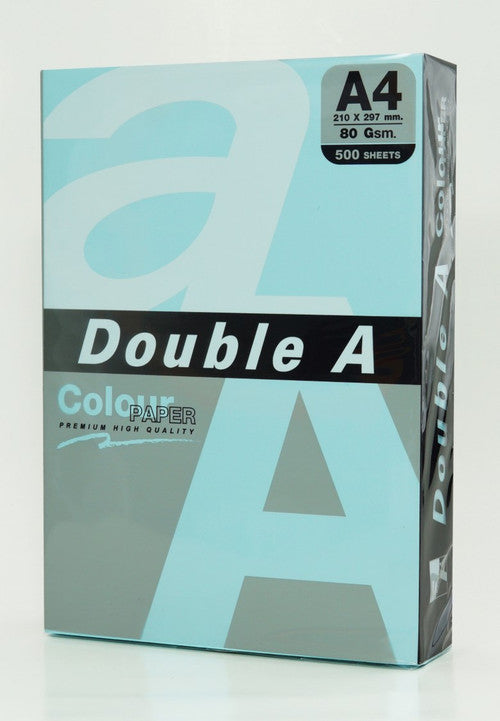 Double A Colours A4 Copy Paper 80gsm Ocean Blue Pastel 500 Sheets