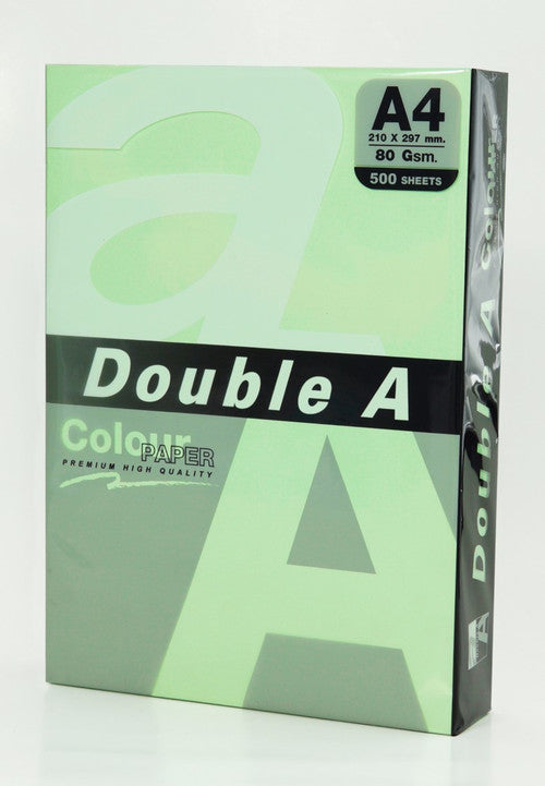 Double A Colours A4 Copy Paper 80gsm Emerald Pastel 500 Sheets