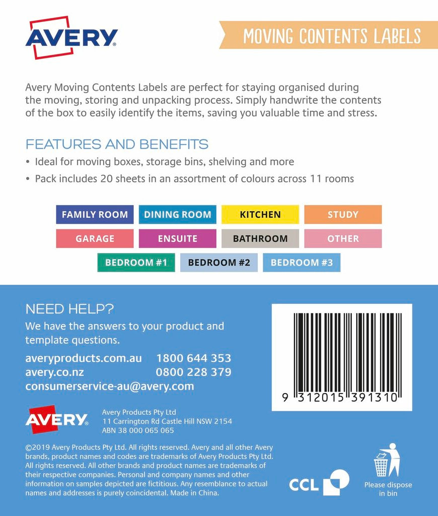 Avery Moving Contents Box Labels 60 Pack – view 2