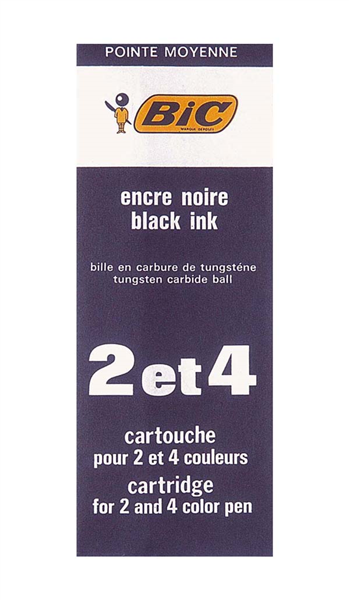 BIC Cartouche Refill for 2 and 4 Colour Pens Medium Black (Single)
