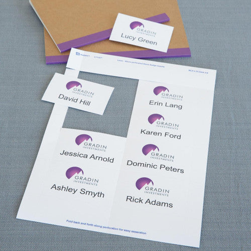 Avery L7418 Name Badge Card Refills Inkjet/Laser White 150gsm 8 per Sheet 86.5 x 55.5mm Pack 200 8UP