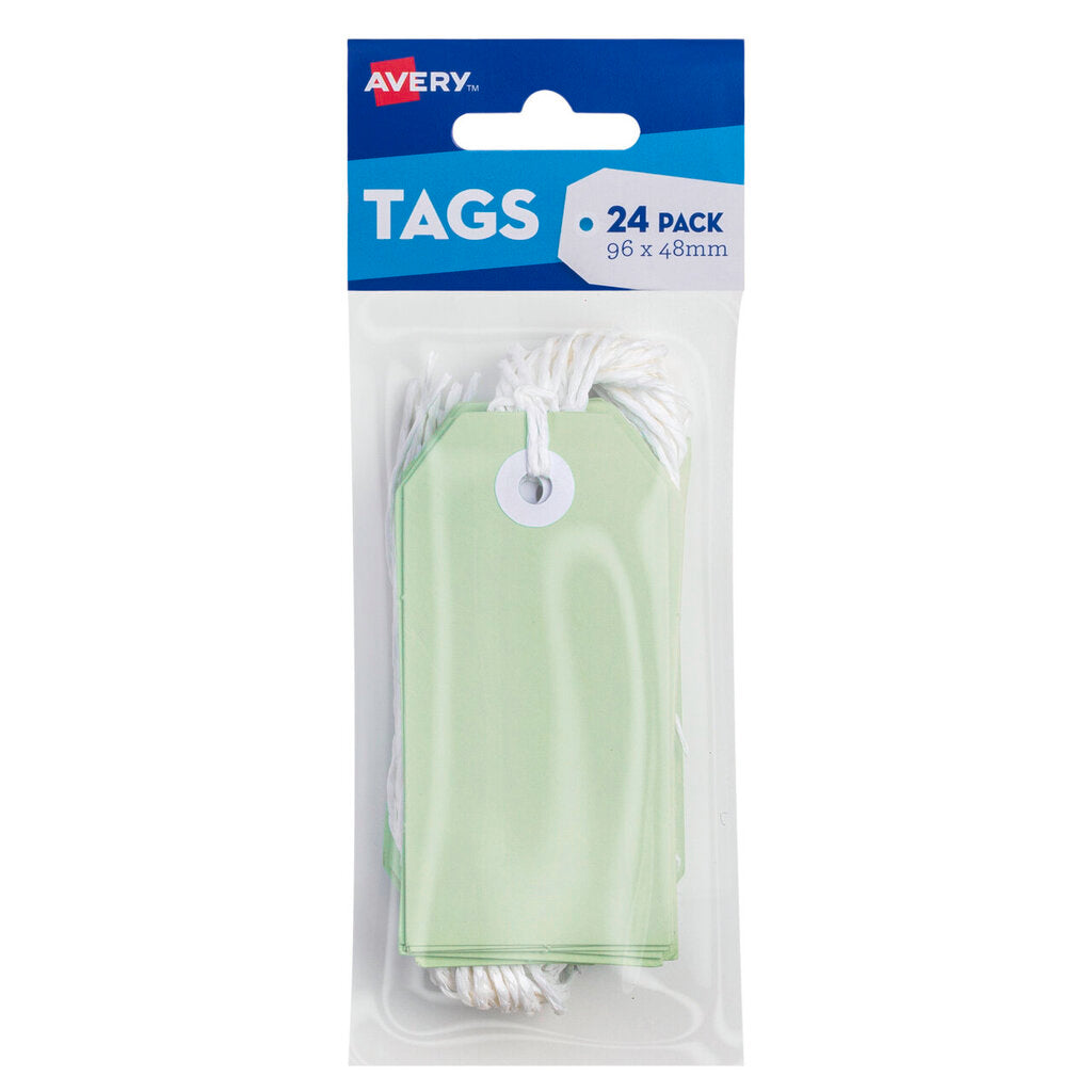 Avery Tag-It with String Size 3 Pastel Green Pack 24