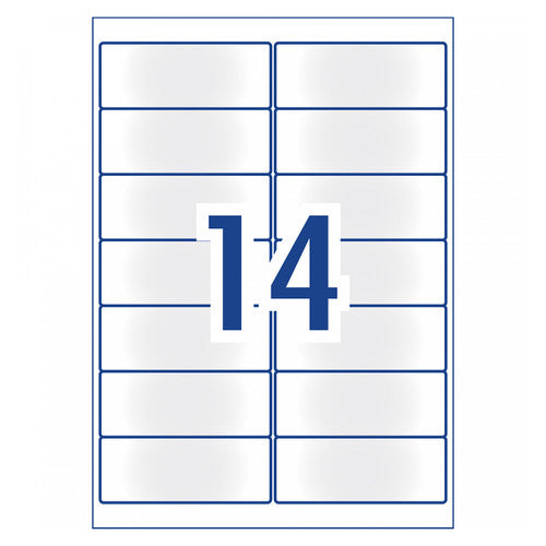 Avery Frosted Clear Address Labels J8563 10 Pack 99.1 x 38.1mm 14UP
