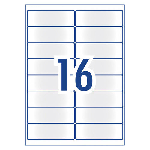 Avery Frosted Clear Address Labels J8562 10 Pack 99.1 x 34mm 16UP