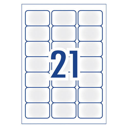 Avery Frosted Clear Address Labels J8560 10 Pack 63.5 x 38.1mm 21UP