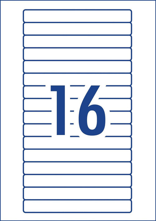 Avery White Video Spine Labels L7674 400 Pack 145 x 17mm 16UP