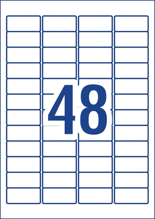 Avery Durable Heavy Duty Labels L4778 1200 Pack 45.7 x 21.2mm 48UP