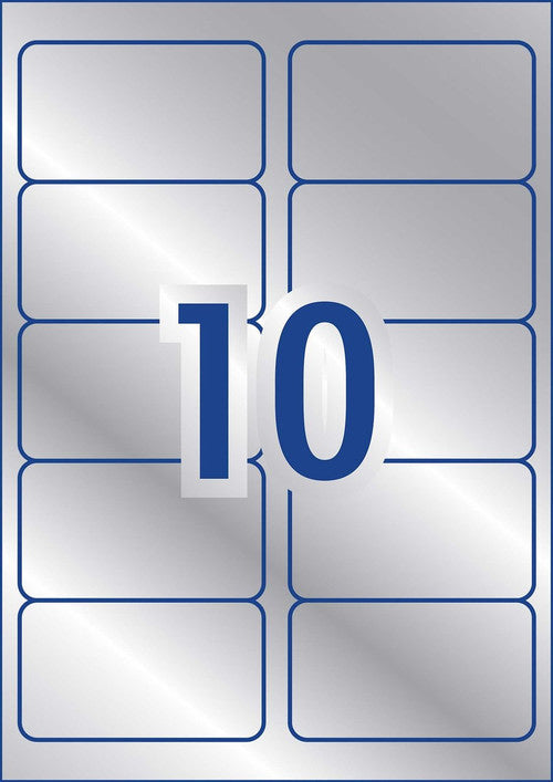 Avery Durable Metallic Heavy Duty Labels L6012 200 Pack 96 x 50.8mm 10UP