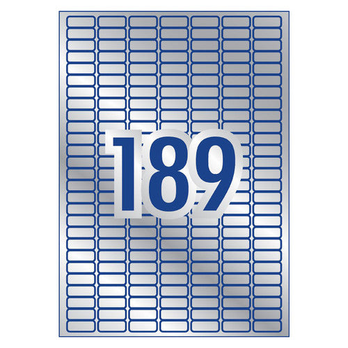 Avery Silver Heavy Duty Labels L6008 945 Pack 25.4 x 10mm 189UP