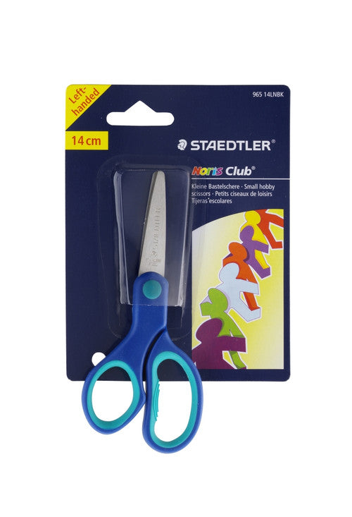 Staedtler Noris Club Left Handed Safety Scissors for Children 14cm Blister Card 10 965 14LNBK