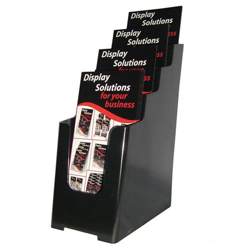 Deflecto 4 Pocket 4 Tier Brochure Holder DL Black