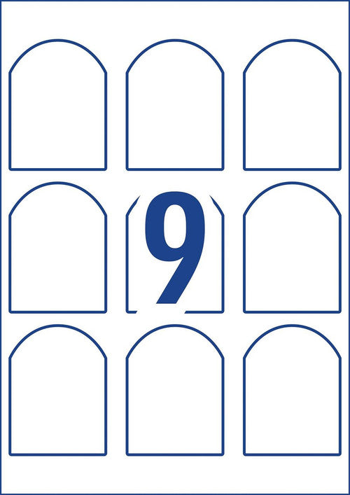 Avery Textured White Arched Labels L7118 90 Pack 57.2 x 77mm 9UP