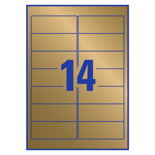 Avery Gold Rectangle Labels L7215 5 Pack 99.1 x 38.1mm 14UP