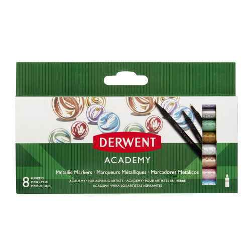 Derwent Academy Metallic Markers Pack of 8 Box of 8