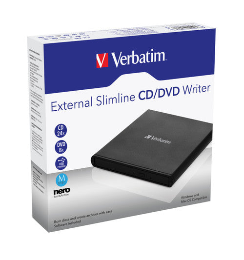 Verbatim External Slimline Mobile CD DVD Writer