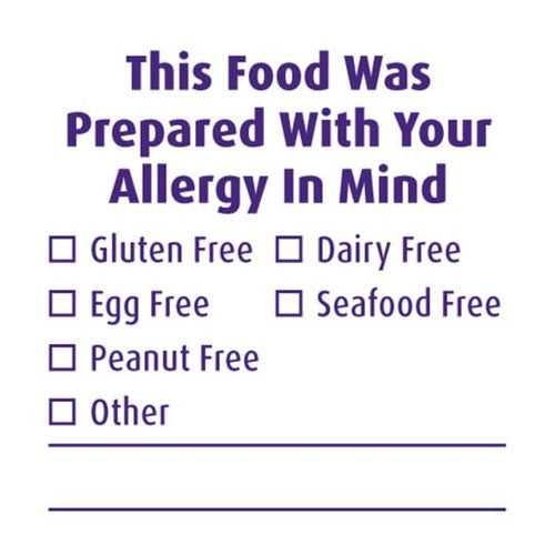 Avery Allergy Labels 'This Food Was Prepared with Your Allergy in Mind' 40mm 500 Roll
