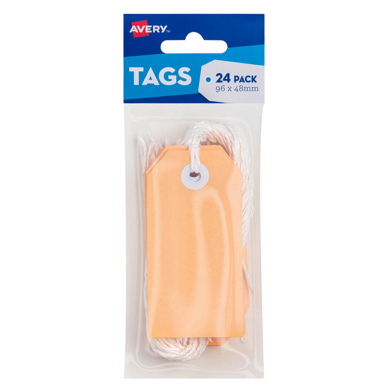 Avery Tag-It with String Size 3 Pastel Peach Pack 24