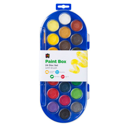 Educational Colours Paint Box Clear Lid 22 Disc