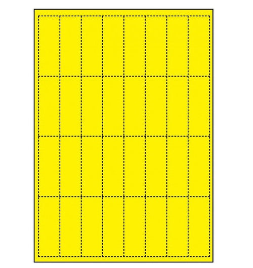 Bala A4 Perforated Card 32 Tags 210 x 296mm 150gsm Yellow Ream of 250