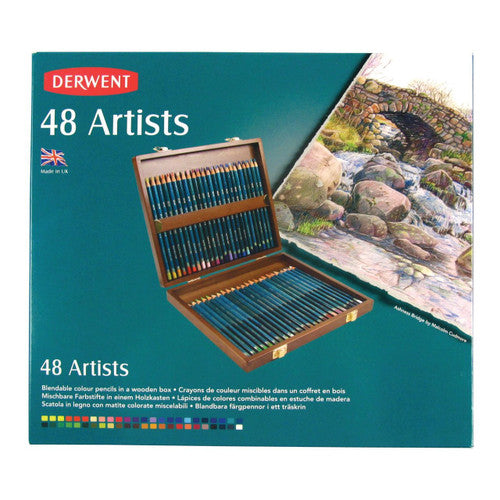 Derwent Artists Pencils Wooden Box Set of 48