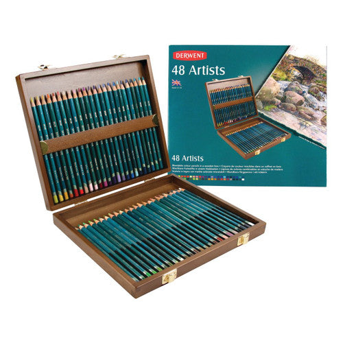 Derwent Artists Pencils Wooden Box Set of 48