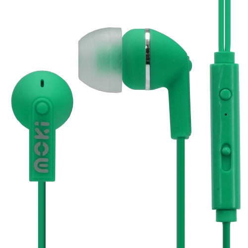 Moki Noise Isolation Earphones with Mic Green