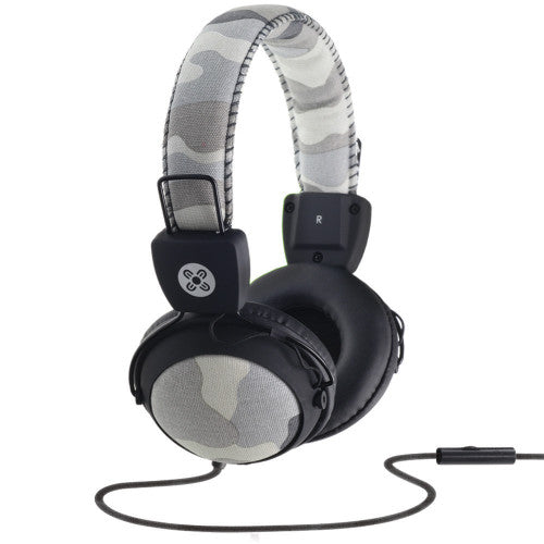 Moki Camo Headphones with Inline Microphone Grey