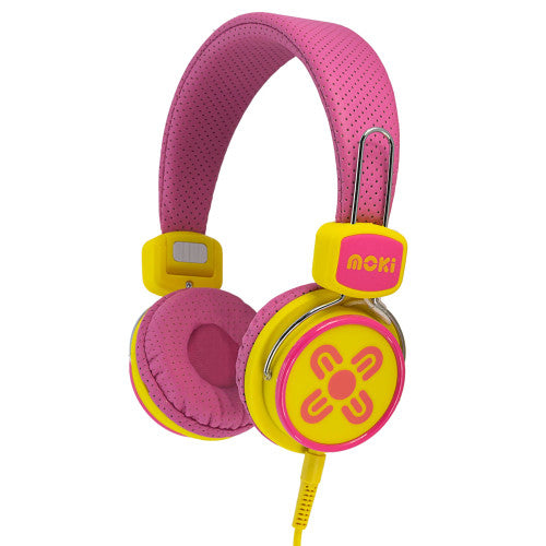 Moki Kid Safe Volume Limited Headphone Pink Yellow