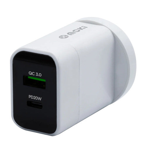 Moki PD and QC Wall Charger 20W QC 3.0 USB with PD Type-C