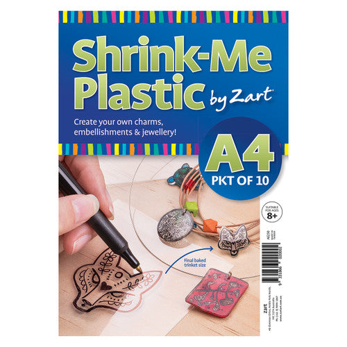 Creative School Supply Shrink-Me Plastic Clear A4 Pack of 10