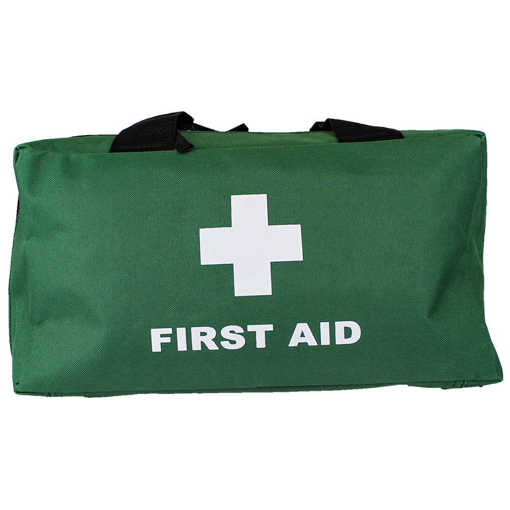 AEROBAG Large Green First Aid Bag 36 x 18 x 12cm showing durable green soft-pack first aid bag for outdoor, agricultural, and military kit carry