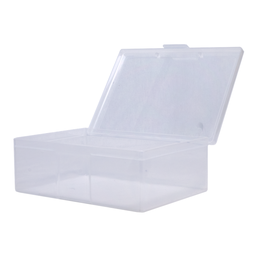 AEROCASE Clear Plastic Case 19.5 x 13.6 x 6.6cm showing clear plastic snap closure case with 6.6cm depth for custom first aid kit assembly and storage