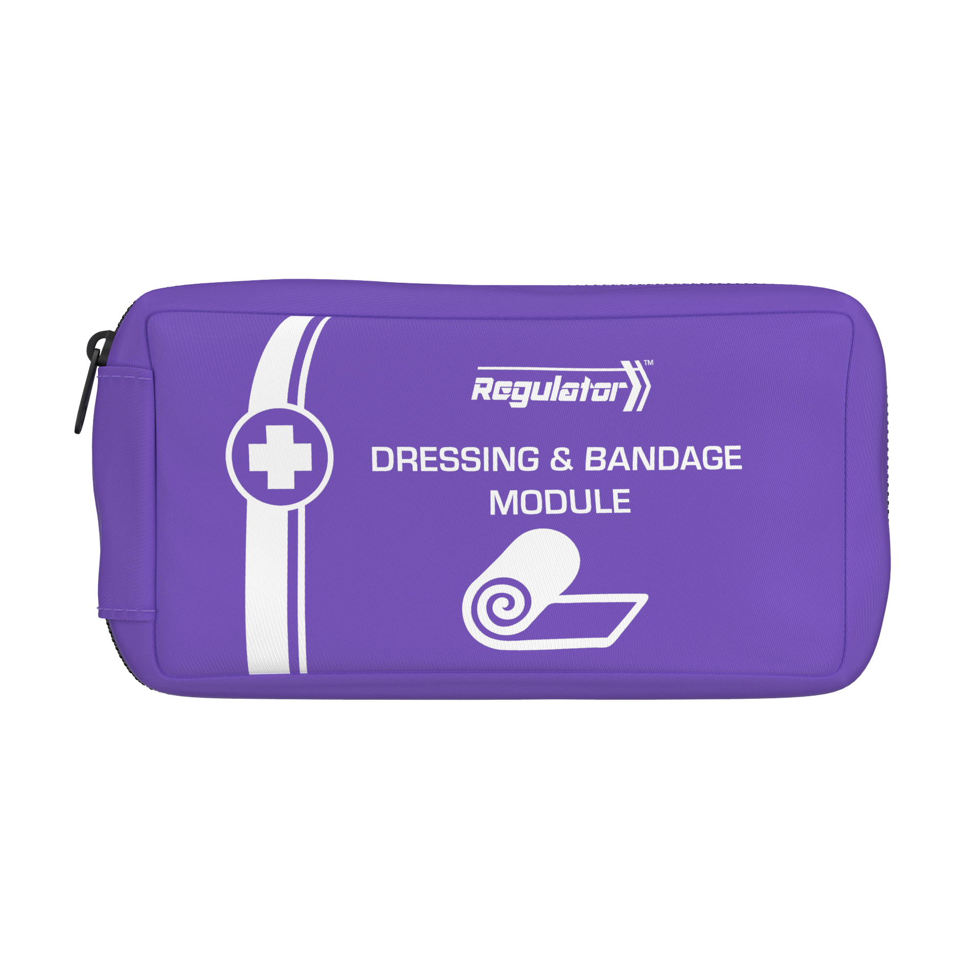 AEROCASE MODULATOR Purple Dressings and Bandage Module 20 x 6 x 10cm showing pre-stocked purple module for the MODULATOR first aid kit system